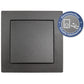 4x Wechselschalter mit Rahmen anthrazit 250V Lichtschalter Taster Wandschalter