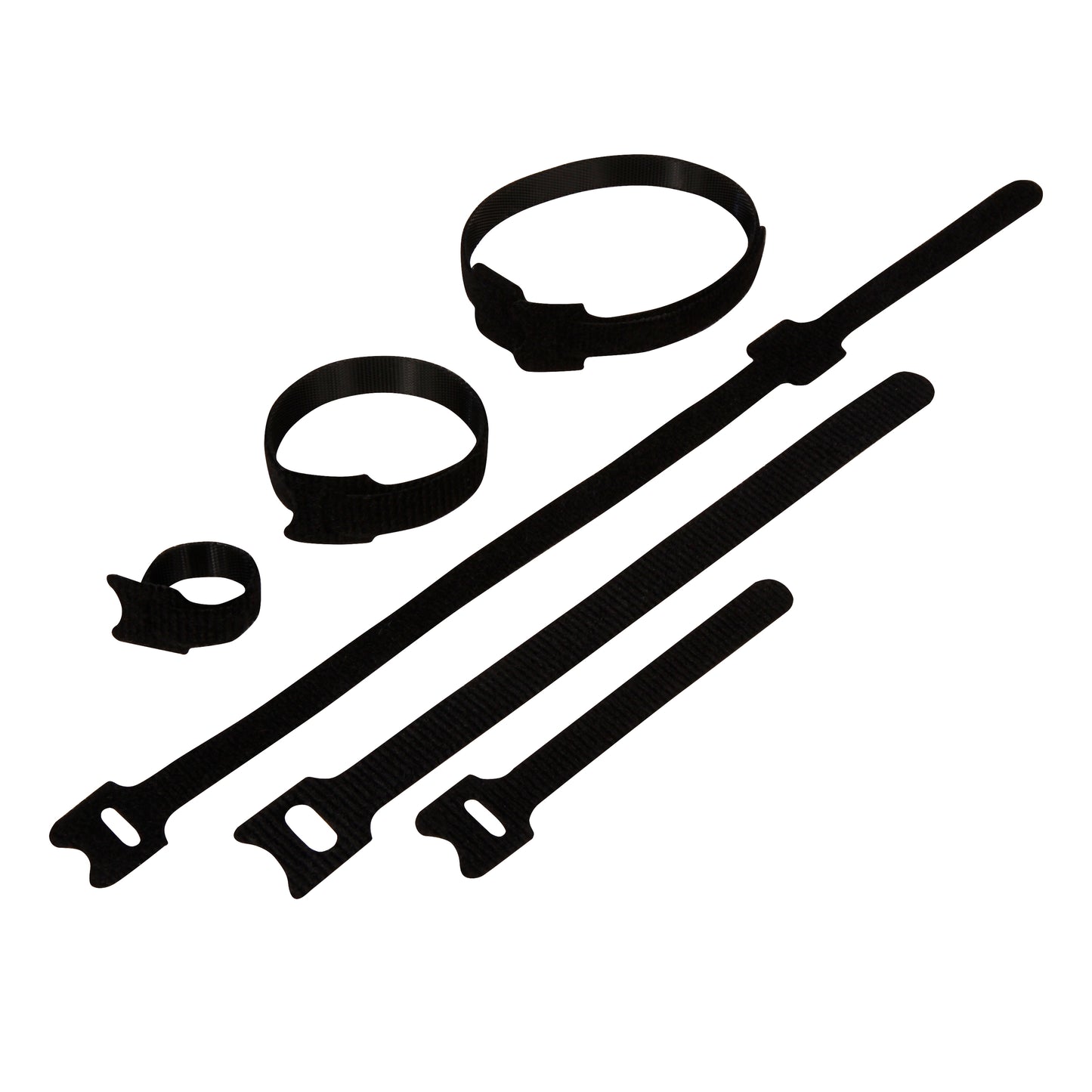 40x Klett-Kabelbinder 10-30cm Wiederverwendbar Schwarz Klettband Klettverschluss