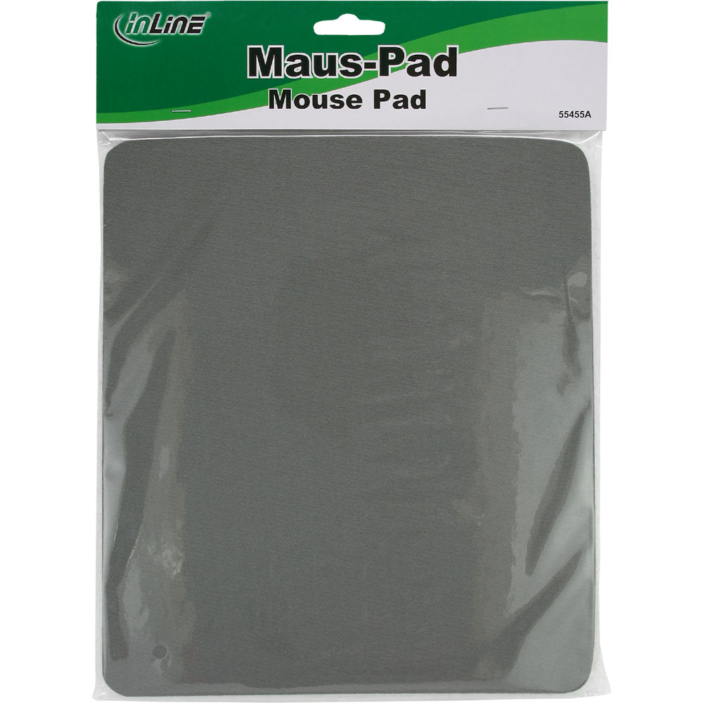 Mauspad InLine / Grau / 250 x 220 x 6 mm / Farbig / Rutschfest / Mousepad