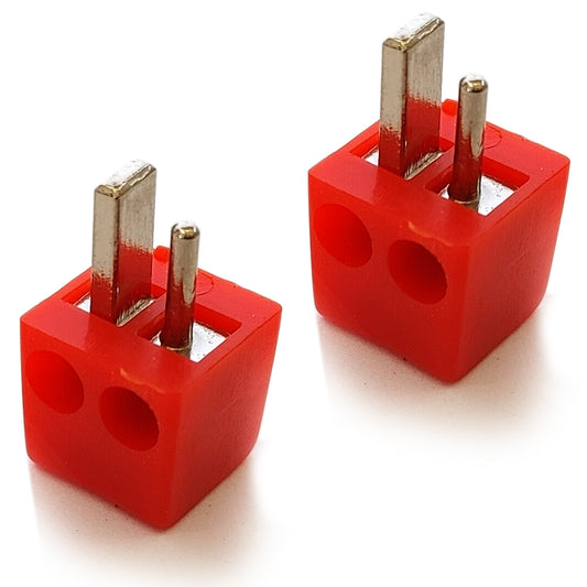 2x Lautsprecherstecker Mini DIN gewinkelt Rot schraubbar KFZ Audio Boxen Stecker