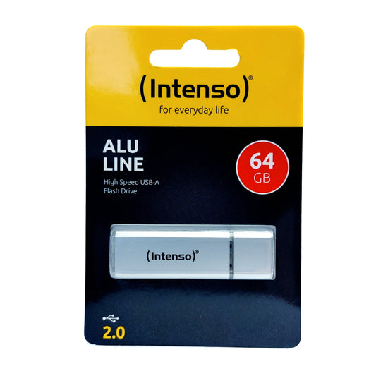 USB Stick 64GB Intenso Alu Line Highspeed USB-A 2.0 Flash Drive Speicherstick
