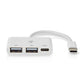 USB Hub 3-Port USB-C USB-A Verteiler Adapter Konverter Splitter Nedis Smartphone