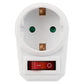 Steckdosenadapter beleuchteter Schalter Zwischensteckdose Steckdose Schuko 230V