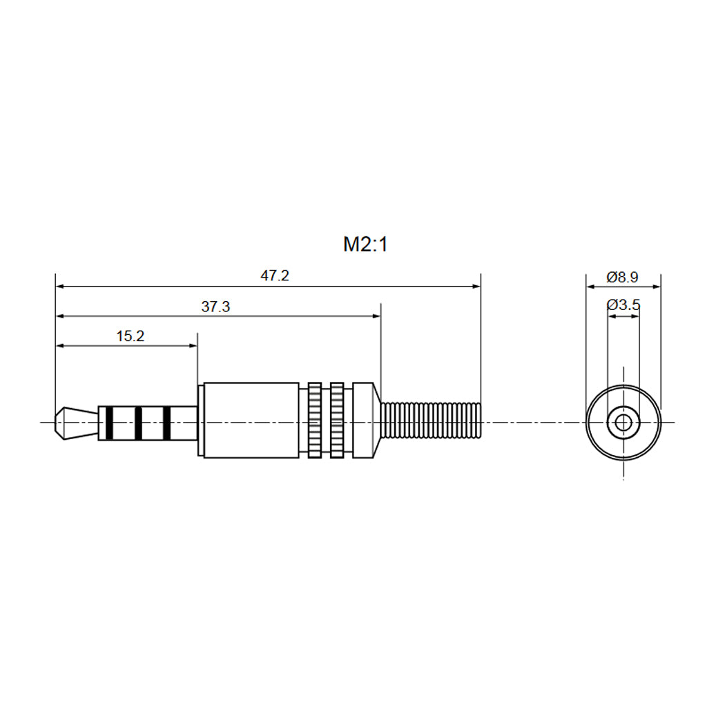 10x Audiostecker 3,5mm Klinke 4-Polig Stereo Metall Klinkenstecker AUX zum Löten