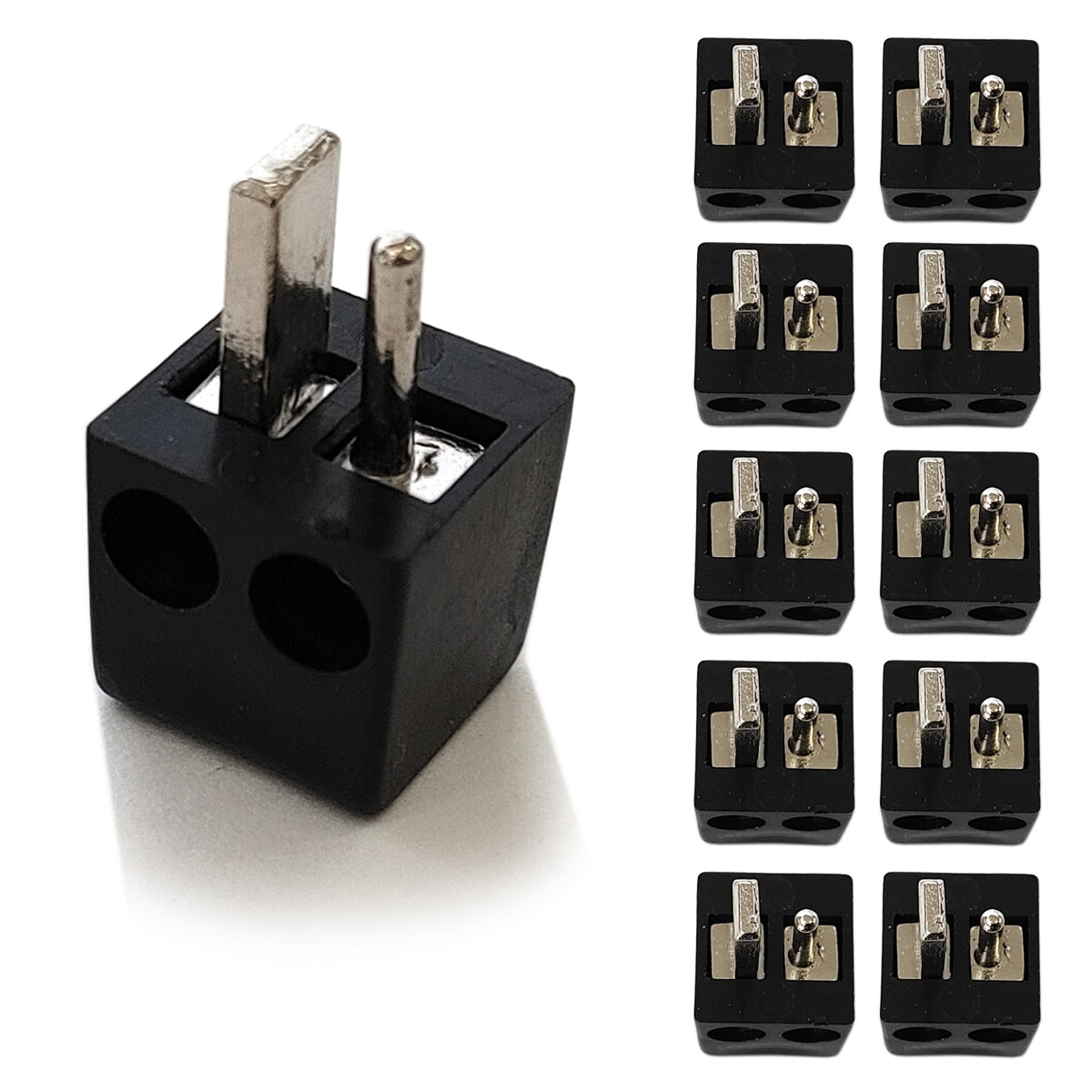 10x Lautsprecherstecker Mini DIN gewinkelt Schwarz schraubbar Audio Boxenstecker
