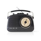 Retro Radio mit Handgriff Schwarz AM FM Batterie- u. Netzbetrieb Analog 5000BK