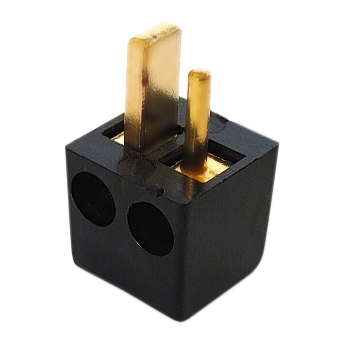 2x Lautsprecherstecker Mini DIN gewinkelt Schwarz Gold schraubbar Boxenstecker