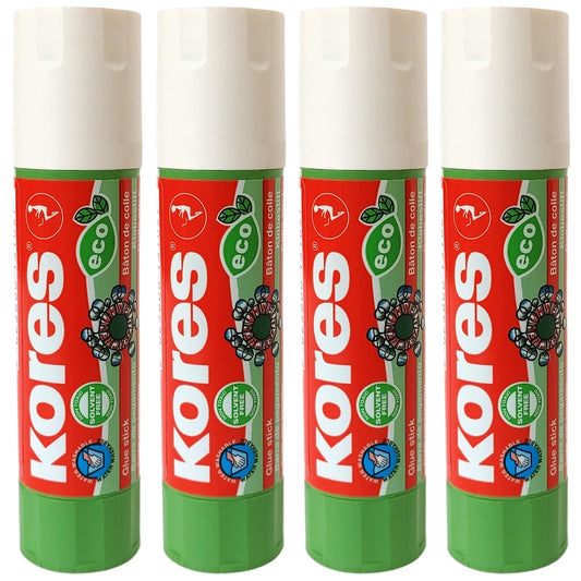 4x Klebestift Kores Eco 10g starke Klebesticks Lösemittelfrei Bastelkleber 40g