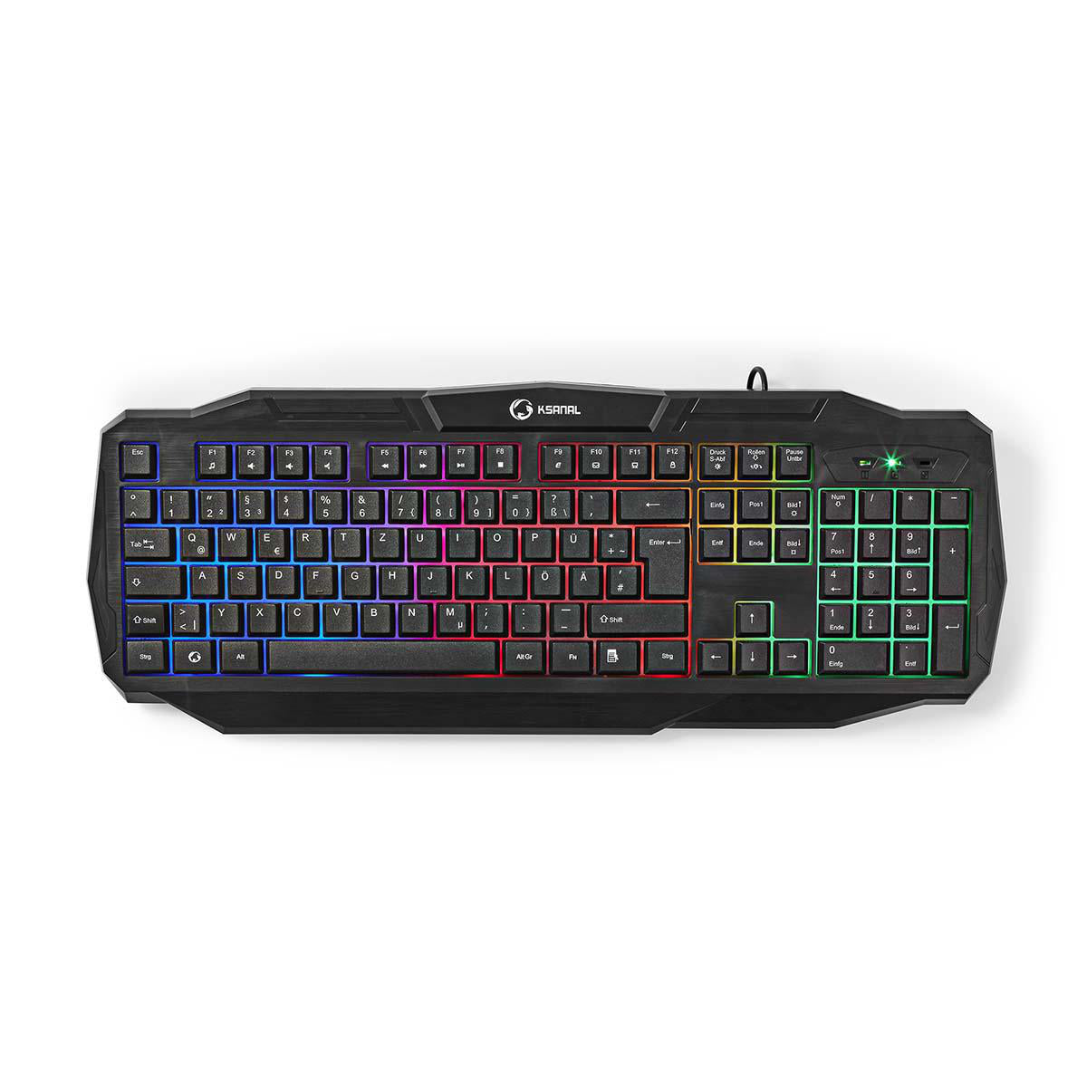 Gaming Tastatur Deutsch LED Multicolor Beleuchtung USB Keyboard Schwarz QWERTZ