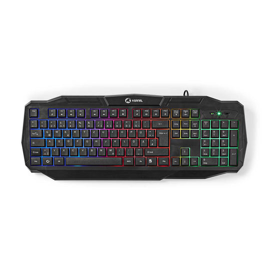 Gaming Tastatur Deutsch LED Multicolor Beleuchtung USB Keyboard Schwarz QWERTZ