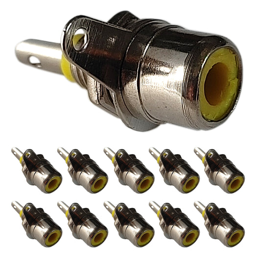 10x Cinch Einbaubuchse zum Löten Gelb Video Audio Kupplung RCA weiblich Chinch