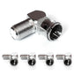 Adapter F-Quick-Stecker zu F-Buchse 90° gewinkelt Metall F-Kupplung TV Sat HDTV
