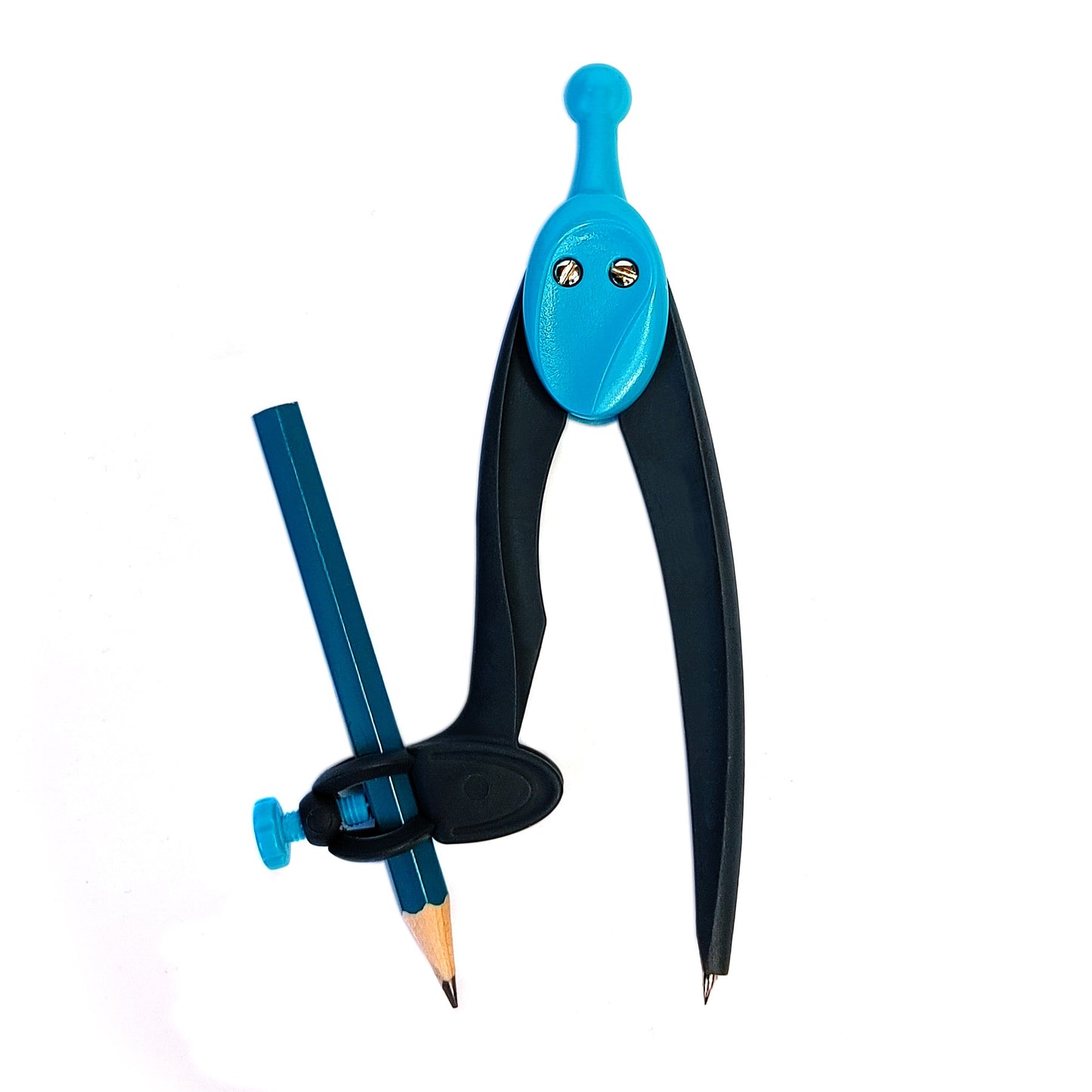 Zirkel mit Stifthalter und Bleistift Blau Grün Lila 360° Geometrie-Schulzirkel