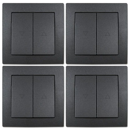 4x Jalousie-Taster Weiß Anthrazit Rollladentaster Rolloschalter Markisenschalter