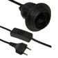 Netzkabel mit Schnurschalter u. E27 Lampenfassung 3,5m Eurostecker Baufassung