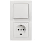 Wechselschalter +Steckdose +Rahmen Set anthrazit weiß Lichtschalter Schuko UP