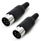 2x DIN-Stecker 6-polig Schwarz Rund Audio Phono C64 Lautsprecher Dioden Stecker
