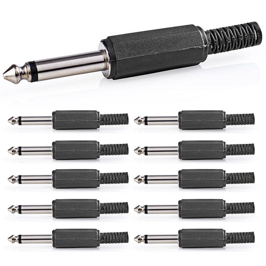 10x 6,35mm Klinke Audio Stecker Mono Knickschutz Löten Klinkenstecker 10 Stück