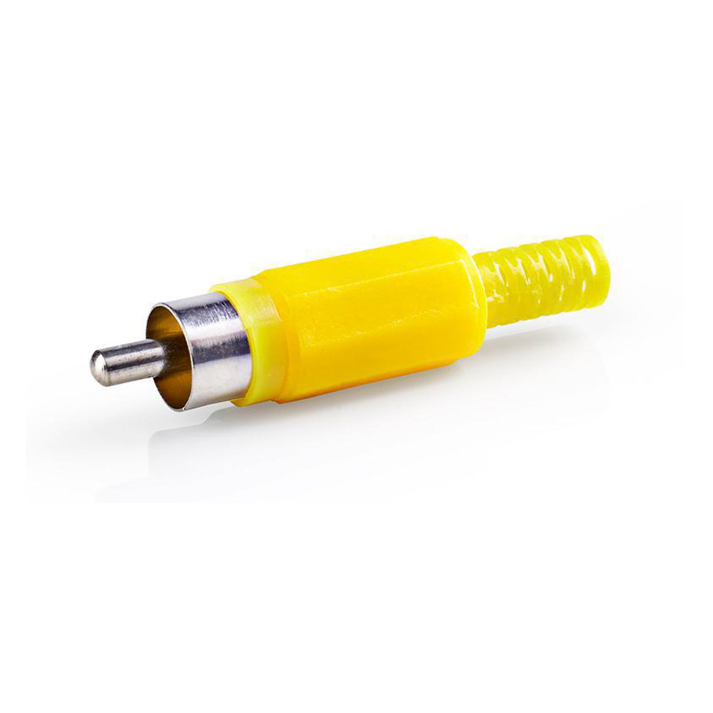 10x Cinch Stecker Gelb zum Löten mit Knickschutz RCA Audio Video stecker Chinch