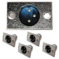 4x XLR Einbaustecker Flanscheinbau Eckig Male Männlich 3-polig Einbaubuchse