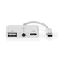 USB Multi Port Adapter Hub Soundkarte USB-C USB-A Klinke Aux Nedis Smartphone