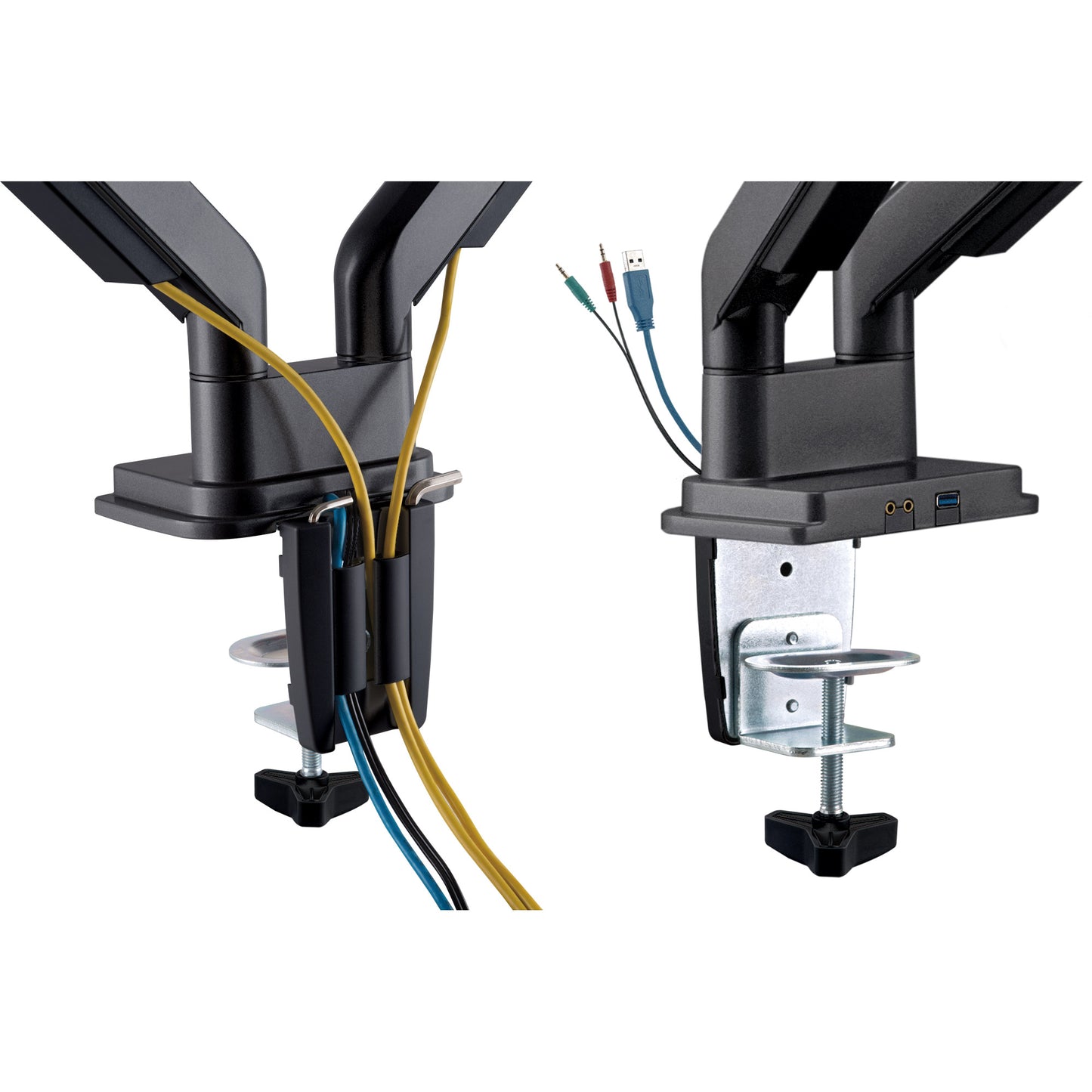 Tischhalterung 2 Monitore Lifter 17-32" USB Audio beweglicher Doppel Monitorarm