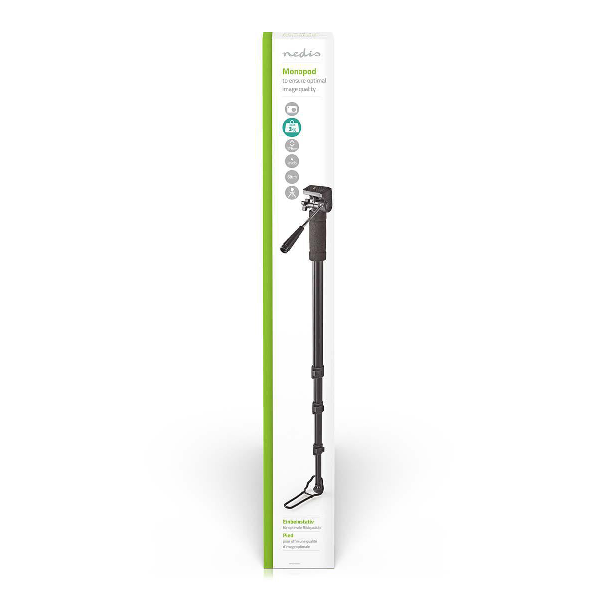 Einbeinstativ für Foto Video Kameras mit Stativkopf Tasche Alu Stativ Monopod