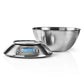 Küchenwaage mit Thermometer Timer Funktion und Schüssel Edelstahl Digital Silber