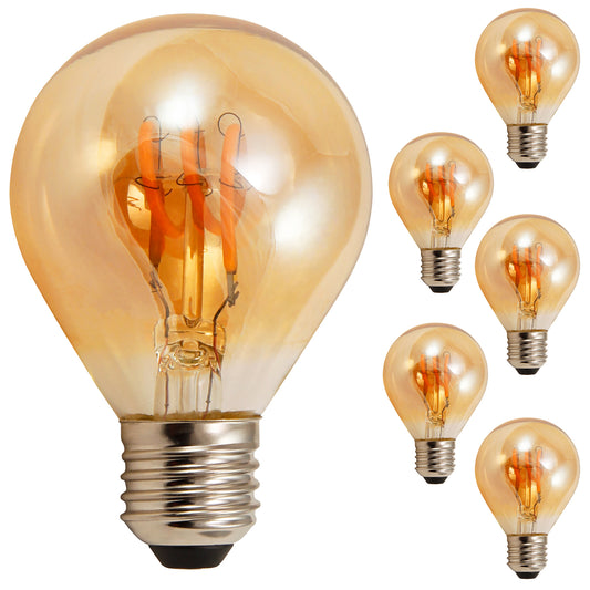 5x Retro LED Filament Glühbirne E27 2W Vintage Lampe Gold Glas Warmweiß 150lm
