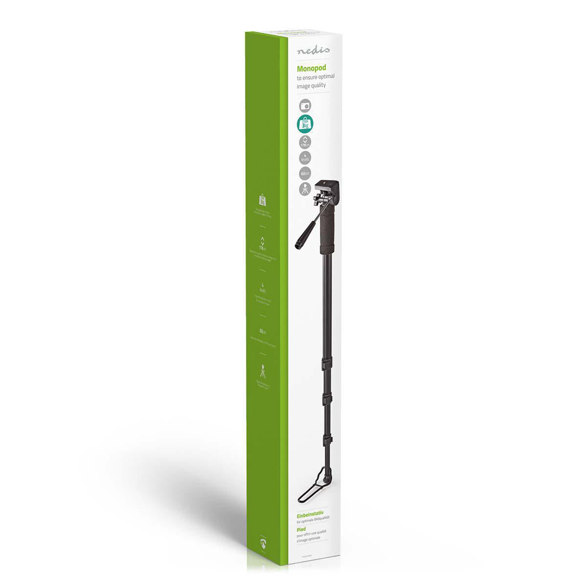 Einbeinstativ für Foto Video Kameras mit Stativkopf Tasche Alu Stativ Monopod