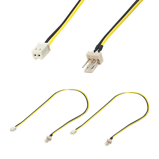 2x PC Lüfter Stromkabel 3 PIN Stecker zu 2 PIN Buchse 30cm Lüfterkabel Adapter