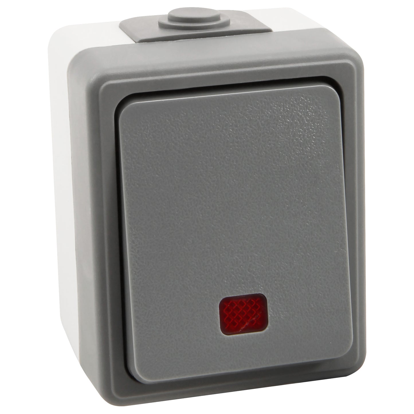 4x Feuchtraum Kontroll Schalter Spar Set LED IP44 Aufputz Taster 250V 10A Grau