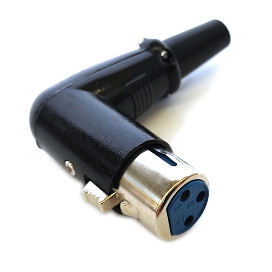 XLR Buchse 3-Polig 90 Grad gewinkelt DMX Audio Kupplung Winkelbuchse Stecker