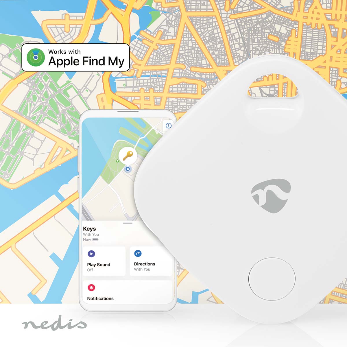 Schlüsselfinder Tracker Bluetooth Geräteortung Lokal und Global mit App Anhänger