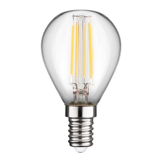 Filament LED Glühbirne E14 Mini Globe Rund 4W Warmweiß Klar 2700K Lampe Kugel