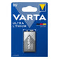 Varta Ultra Lithium 9V Block Batterie 6F22/9V 6122 E-Block Rauchmelder Batterien