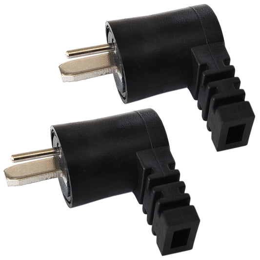 2x Lautsprecherstecker DIN Norm gewinkelt Schwarz schraubbar Audio Boxenstecker