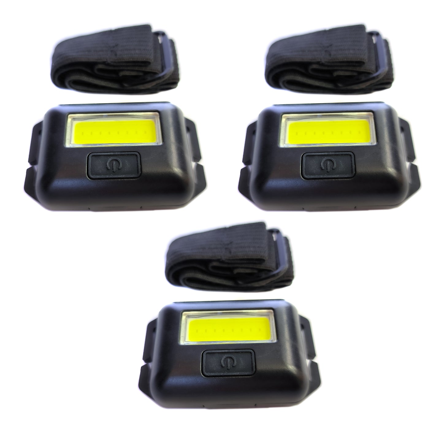 3x Kopflampe Set COB 3W Stirnlampe Kopflicht Stirnlicht Leicht Hell Batteriebetr