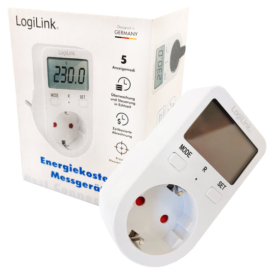 Energiekosten Messgerät Stromzähler Steckdose Energiemesser Strommesser LogiLink