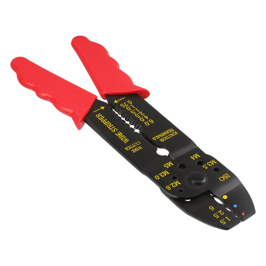Crimpzange für Kabelschuhe 0,75-6mm² Zange Litzen Abisolierer Kabelschneider RGB