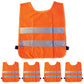 4x Kinder Warnweste 3-12 Jahre Orange Sicherheitsweste Überwurfweste Warnschutz