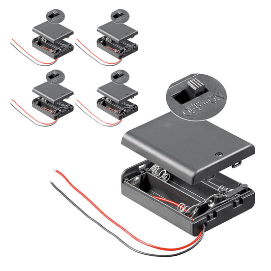 4x Batteriehalter Akkuhalter 3x AA HR6 Wasserabweisend Schalter Batteriegehäuse